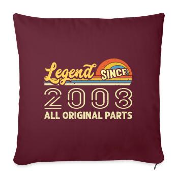 Légendaire depuis 2008 Anniversaire 2008 Millésime 2008 - Housse de coussin décorative 45 x 45 cm - bordeaux - Devant