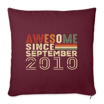 Septembre 2010, cadeau d'anniversaire septembre 2010 - Housse de coussin décorative 45 x 45 cm - bordeaux - Devant