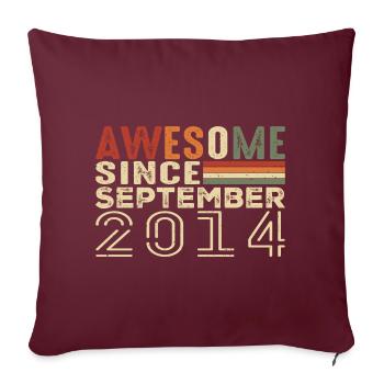Septembre 2014, cadeau d'anniversaire septembre 2014 - Housse de coussin décorative 45 x 45 cm - bordeaux - Devant