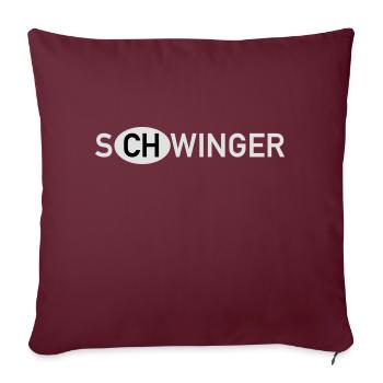 Schwinger Schweiz - Sofakissenbezug 45 x 45 cm - Burgunderrot - Vorne