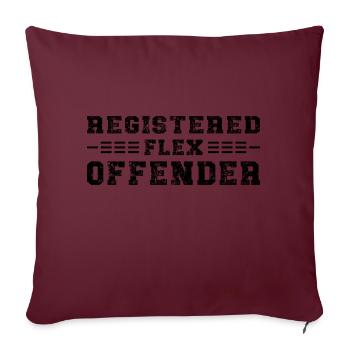 Culturisme drôle de délinquant enregistré flex - Housse de coussin décorative 45 x 45 cm - bordeaux - Devant