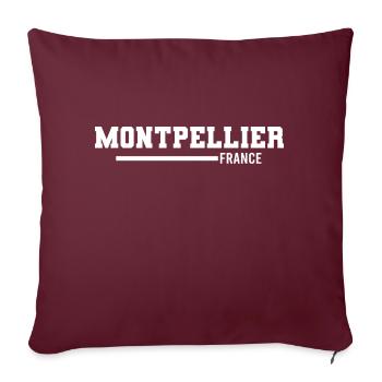 Montpellier | France - Housse de coussin décorative 45 x 45 cm - bordeaux - Devant