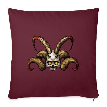 Crâne du diable 2 - Housse de coussin décorative 45 x 45 cm - bordeaux - Devant