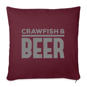 Écrevisses et bière – Maritime Delight - Housse de coussin décorative 45 x 45 cm - bordeaux - Devant