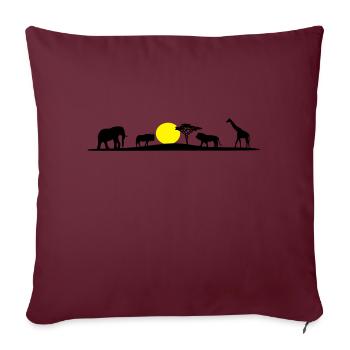 Savane africaine - Housse de coussin décorative 45 x 45 cm - bordeaux - Devant