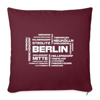 Berlin et ses quartiers - Housse de coussin décorative 45 x 45 cm - bordeaux - Devant