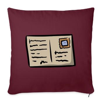 Carte postale Voyage Lettre postcard traveling letter - Housse de coussin décorative 45 x 45 cm - bordeaux - Devant