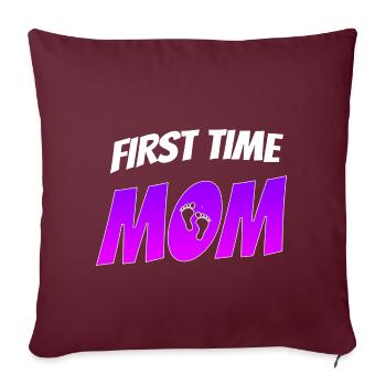 Maman Mère Enceinte - Housse de coussin décorative 45 x 45 cm - bordeaux - Devant