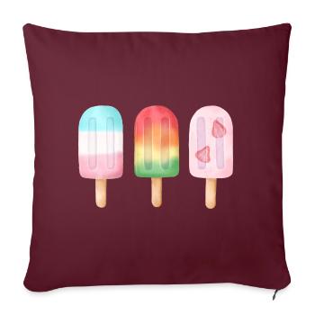 Bunte Aquarell Eiscreme Trio Sommer - Sofakissenbezug 45 x 45 cm - Burgunderrot - Vorne