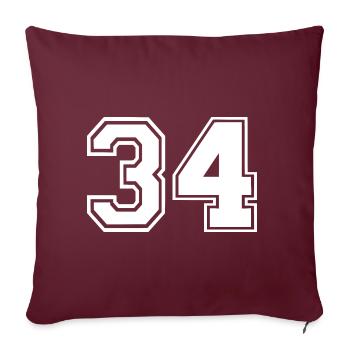 34 - Housse de coussin décorative 45 x 45 cm - bordeaux - Devant