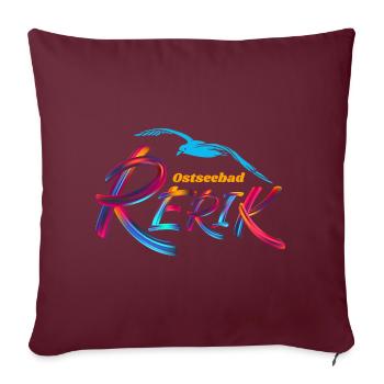 Rerik Ostseebad Möwe - Sofakissenbezug 45 x 45 cm - Burgunderrot - Vorne