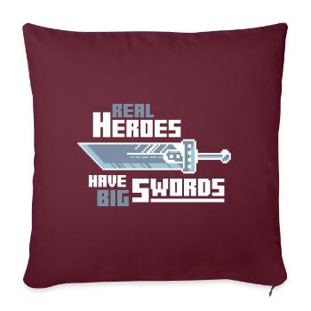 Real Heroes, Big Swords - Housse de coussin décorative 45 x 45 cm - bordeaux - Devant