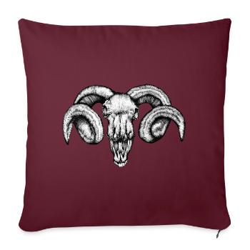 Béliers - Housse de coussin décorative 45 x 45 cm - bordeaux - Devant