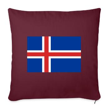 Drapeau islandais drapeau islandais Reykjavik Vikings - Housse de coussin décorative 45 x 45 cm - bordeaux - Devant