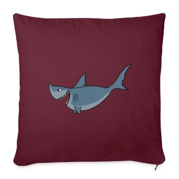 Hai Shark Ozean Comic Cartoon - Sofakissenbezug 45 x 45 cm - Burgunderrot - Vorne