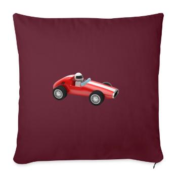 voiture de course auto automobile jouet - Housse de coussin décorative 45 x 45 cm - bordeaux - Devant