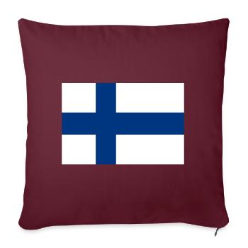 Finlande finnois drapeau drapeau - Housse de coussin décorative 45 x 45 cm - bordeaux - Devant