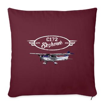 C172 Skyhawk depuis 1856 Vintage - Housse de coussin décorative 45 x 45 cm - bordeaux - Devant