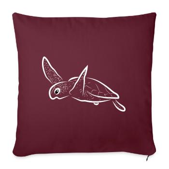 Tortues - Housse de coussin décorative 45 x 45 cm - bordeaux - Devant