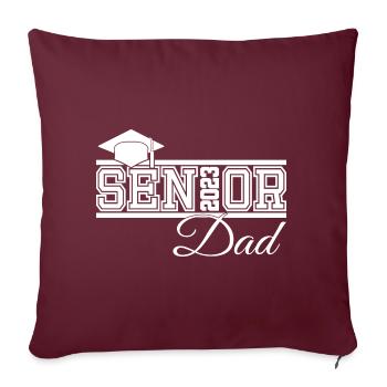 Senior 2023 Papa Fier Papa de Diplômé - Housse de coussin décorative 45 x 45 cm - bordeaux - Devant