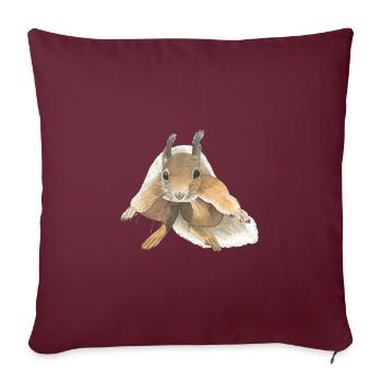 écureuil qui saute - Housse de coussin décorative 45 x 45 cm - bordeaux - Devant