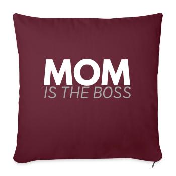 Maman est le patron - Housse de coussin décorative 45 x 45 cm - bordeaux - Devant