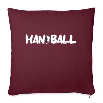 Handball - Coureur circulaire - Housse de coussin décorative 45 x 45 cm - bordeaux - Devant