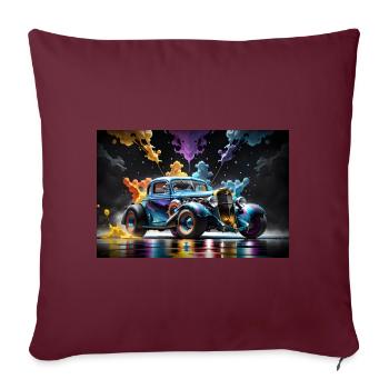 Hot Rod #1 - Housse de coussin décorative 45 x 45 cm - bordeaux - Devant