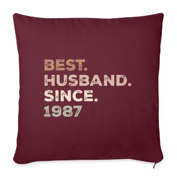 Meilleur Mari Depuis 1987 Cadeau D’anniversaire - Housse de coussin décorative 45 x 45 cm - bordeaux - Devant
