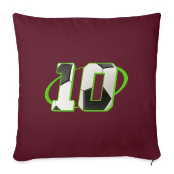 10 Anniversaire Football 10 ans Joueur de football - Housse de coussin décorative 45 x 45 cm - bordeaux - Devant