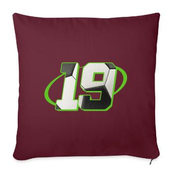 19 Anniversaire Football 19 ans Joueur de football - Housse de coussin décorative 45 x 45 cm - bordeaux - Devant