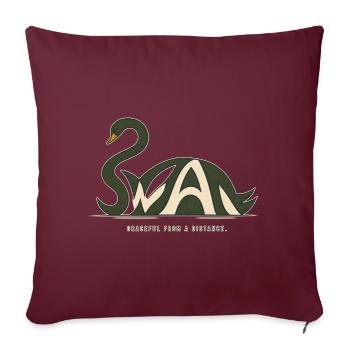 SWAN – Swan and Wordplay - Sofa pillowcase 17,3'' x 17,3'' (45 x 45 cm) - burgundy - Front