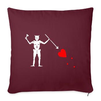 Edward Teach Flag - Housse de coussin décorative 45 x 45 cm - bordeaux - Devant