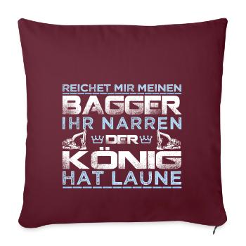 MASCHINENFÜHRER KÖNIG / BAGGER - Sofakissenbezug 45 x 45 cm - Burgunderrot - Vorne