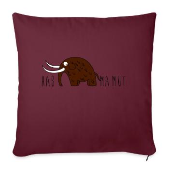 Mammut und Mut - Sofakissenbezug 45 x 45 cm - Burgunderrot - Vorne