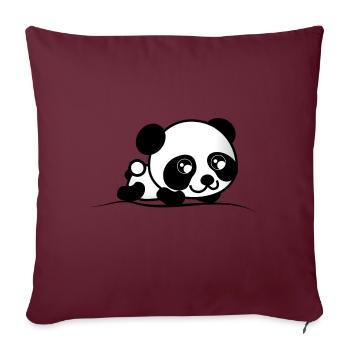 Panda - Housse de coussin décorative 45 x 45 cm - bordeaux - Devant