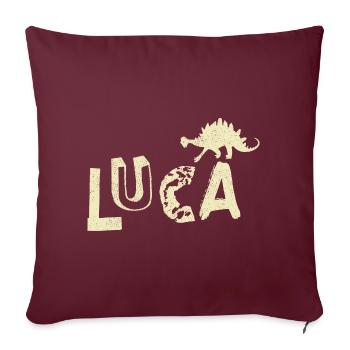 Luca dinosaure - Housse de coussin décorative 45 x 45 cm - bordeaux - Devant