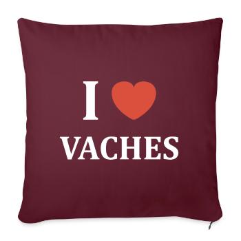 i love vaches - Housse de coussin décorative 45 x 45 cm - bordeaux - Devant