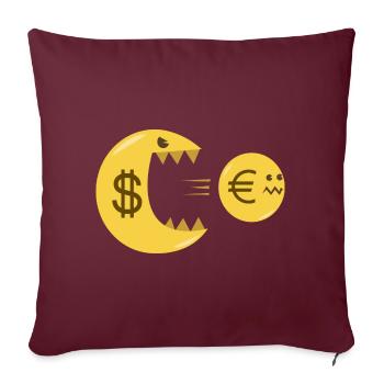 Dollar Euro - Sofakissenbezug 45 x 45 cm - Burgunderrot - Vorne