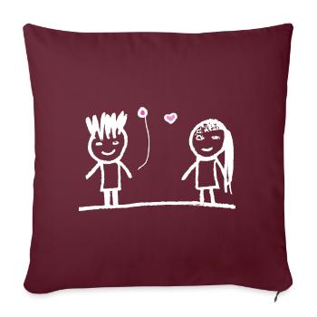 Joyeuse Saint-Valentin Couple Cadeau de Saint-Valentin Amour - Housse de coussin décorative 45 x 45 cm - bordeaux - Devant