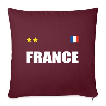Maillot De Foot France Avec Coeur - Housse de coussin décorative 45 x 45 cm - bordeaux - Devant