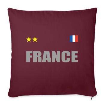 Maillot De Foot France Avec Coeur - Housse de coussin décorative 45 x 45 cm - bordeaux - Devant