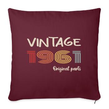 Millésime original 1961 | Cadeau d’anniversaire 1961 - Housse de coussin décorative 45 x 45 cm - bordeaux - Devant