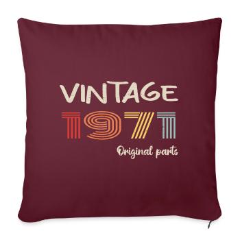 Original 1971 Vintage | Geburtstagsgeschenk 1971 - Sofakissenbezug 45 x 45 cm - Burgunderrot - Vorne