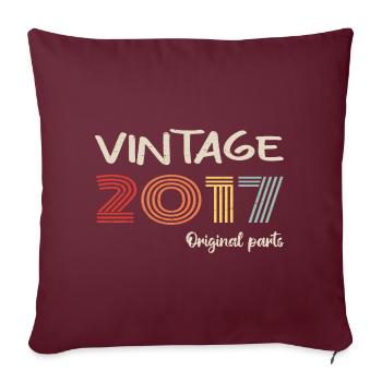 Millésime original 2017 | Cadeau d’anniversaire 2017 - Housse de coussin décorative 45 x 45 cm - bordeaux - Devant