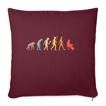 Die Evolution des Menschen Angelrute Sportfischer - Sofakissenbezug 45 x 45 cm - Burgunderrot - Vorne