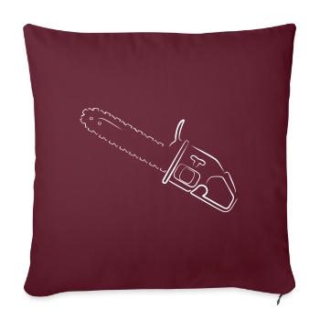 Silhouette de tronçonneuse - Housse de coussin décorative 45 x 45 cm - bordeaux - Devant