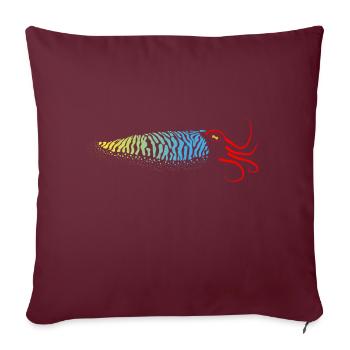 Sépia, Calmar dégradé - Housse de coussin décorative 45 x 45 cm - bordeaux - Devant