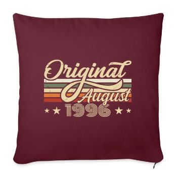 Août 1996 Anniversaire Août 1996 - Original 1996 - Housse de coussin décorative 45 x 45 cm - bordeaux - Devant