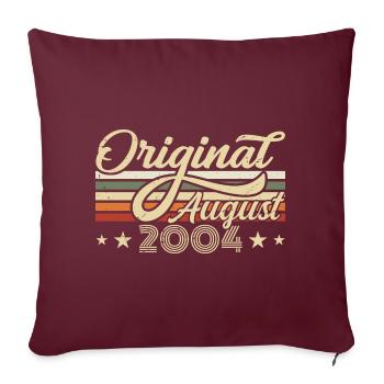 Août 2004 Anniversaire Août 2004 - Original 2004 - Housse de coussin décorative 45 x 45 cm - bordeaux - Devant